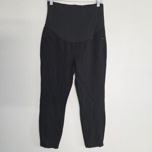 Liverpool Maternity Pants Size 10/30 Crop Black Skinny Full Panel 24" Inseam